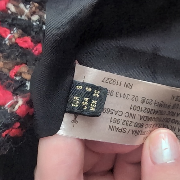 Massimo Dutti Acrylic Blend  Red Tweed Coat Small - Picture 8 of 11